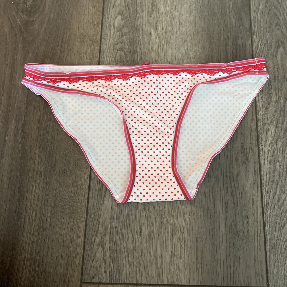 vintage victoria's secret panties Rainbow Trim Bikini Heart Size L